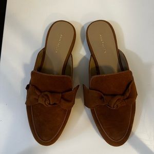 Ann Taylor Marisela Suede Bow Mules